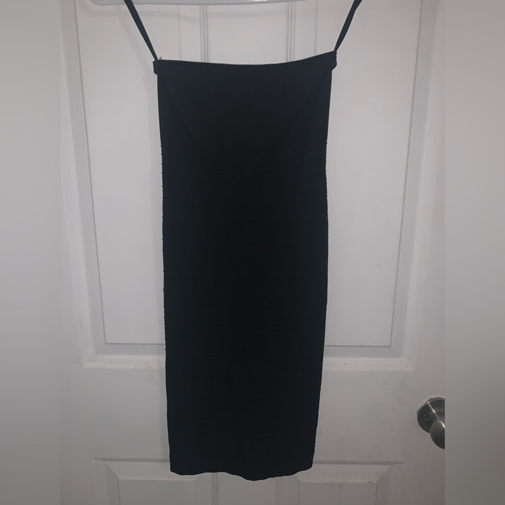 Bebe black strapless tube dress, size small.